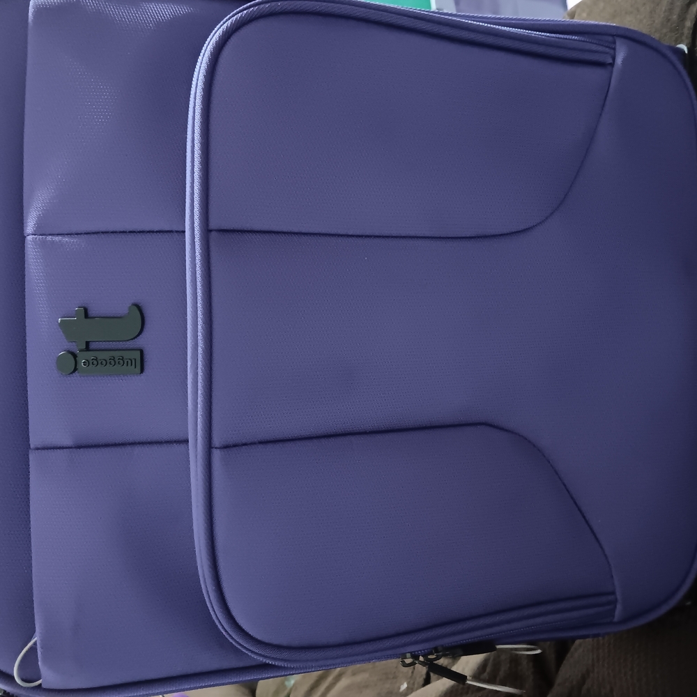 Purple Travel Bag with Telescoping Handle and Soft-Sided Design